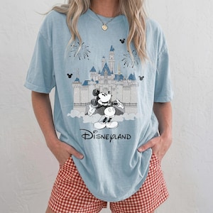 Retro Disneyland Castle Mickey Shirt, Family Matching 2026 Trip Castle Shirts, Disney Sleeping Beauty Castle Shirt, Disney Vacation Trip Tee Chambray