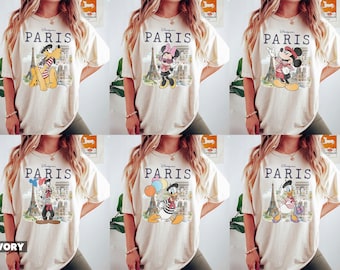 Camiseta a juego personalizada de Disneyland París, camiseta a juego para grupo de Mickey y sus amigos en París, conjunto para el viaje familiar de vacaciones de Disney 2026, camiseta de Disney