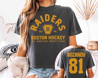 Camiseta corta holgada Comfort Colors Boston Raiders, camiseta holgada Ilya Rozanov 81-Boston Raiders de 2 tallas, camiseta holgada Heated Rivalry
