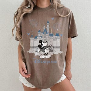 Retro Disneyland Castle Mickey Shirt, Family Matching 2026 Trip Castle Shirts, Disney Sleeping Beauty Castle Shirt, Disney Vacation Trip Tee Espresso/Brown