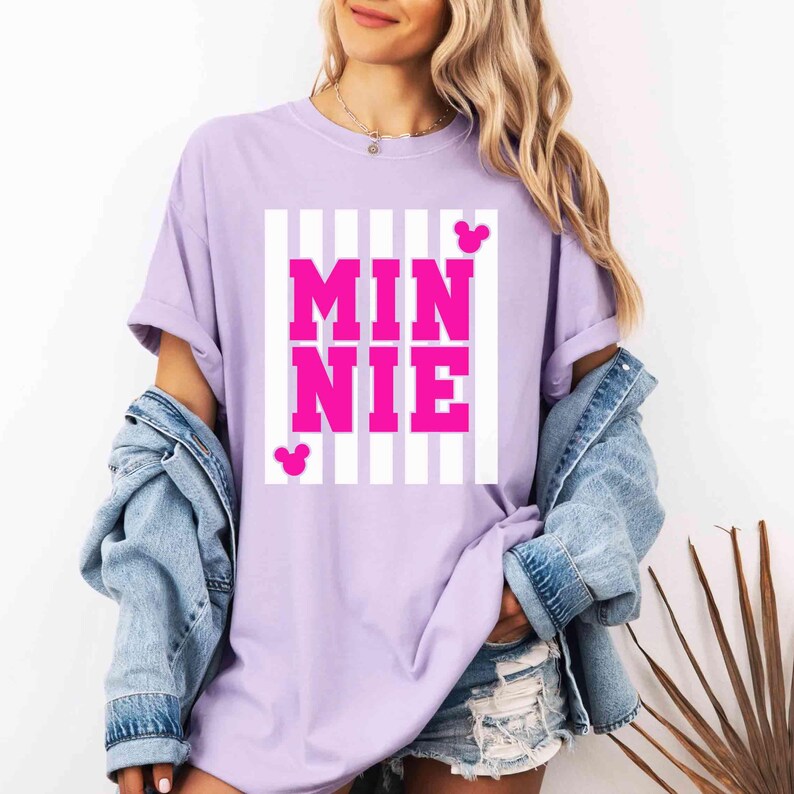 Comfort Colors Disney Minnie Mouse T-Shirt, Neon Disney Minnie Shirt, Minnie Mouse Trip Shirt, Women's Disney Shirt, Summer Disney T-Shirt Orchid