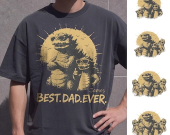 Personalized Best Dad Ever Dadzilla T-Shirt, Father Day Gifts for Dad Funny Papa Tshirt, Cool Daddy Dinosaur Tee, Dad Gift Tee, Gift For Him