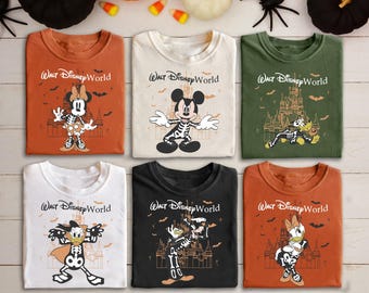Comfort Colors Disney Halloween Family Shirt, Mickey Mouse Halloween Tee, Walt Disney World Shirt, Disney Skeleton Tee, Disney Vacation Tee