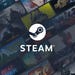 May include: A collage of video game covers with the Steam logo in the center. The logo is a white circle with a gear-like symbol and the word "STEAM" in white text. Game titles include "SEKIRO," "BATTLEGROUNDS," and "STARDEW VALLEY."