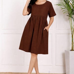 Brown Babydoll Dress - Etsy Brown Babydoll Dress - Etsy