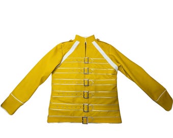 Fashion_First Heren Freddie Mercury Koningin Concert Geel Katoen Kostuum Jas Fashion_First Heren Freddie Mercury Koningin Concert Geel Katoen Kostuum Jas