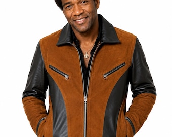 Handmade Al Green Let's Stay Together Vintage Brown Suede Leather
