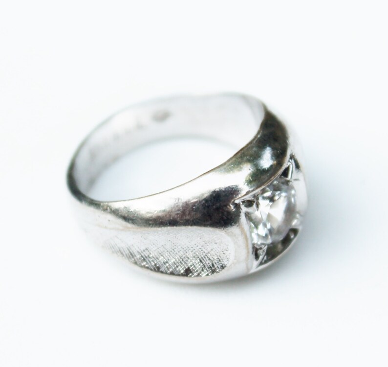 Vintage Mens CZ Ring Etsy