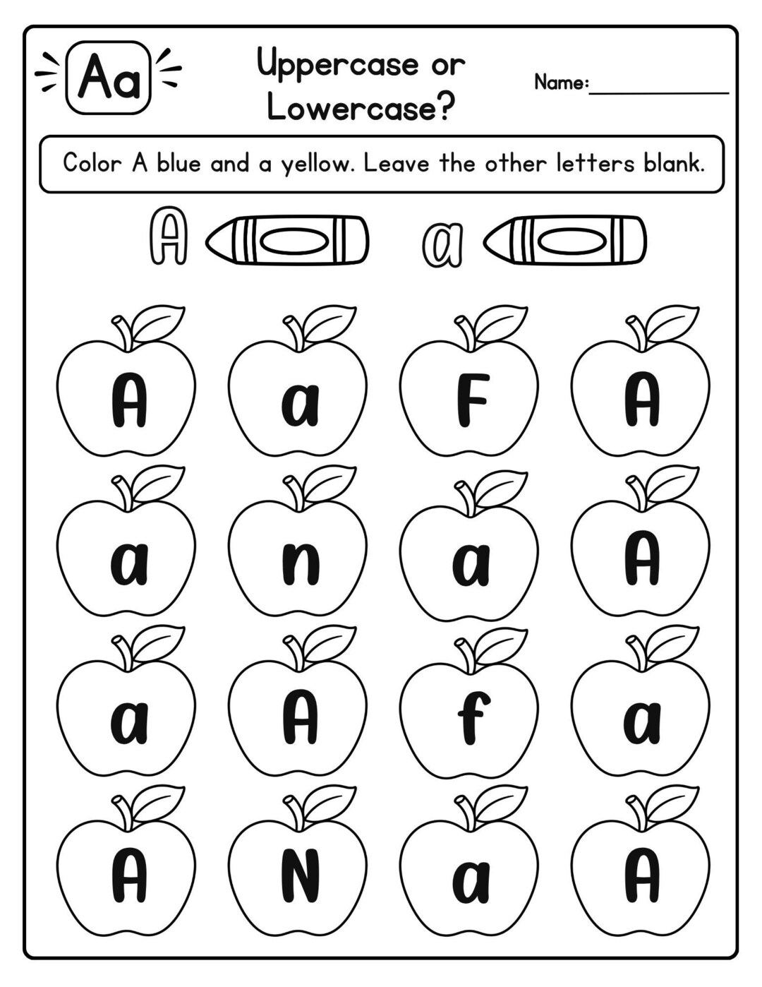 26 Printable Uppercase and Lowercase Letter Recognition A-Z | Color ...