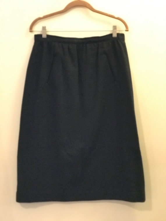 Apertif Vintage black wool high-waisted skirt - image 3