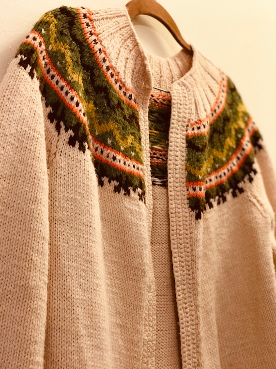 Handmade Vintage Folk Knit Wool Sweater