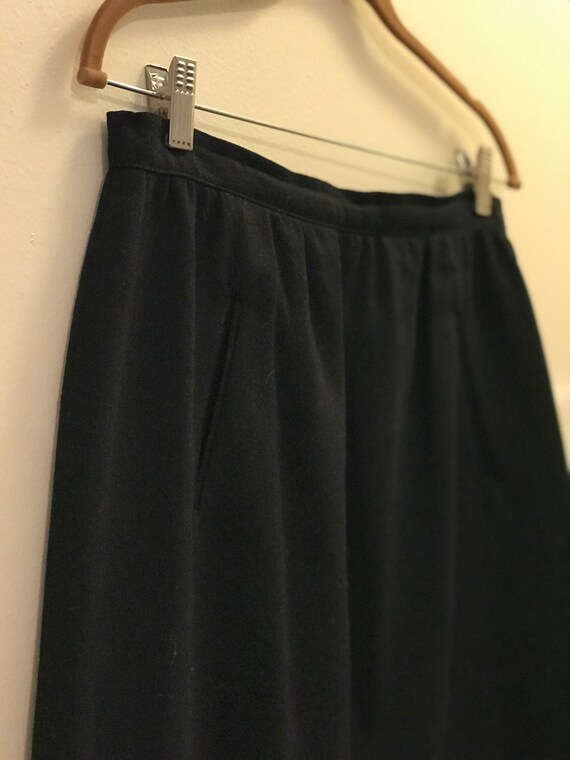 Apertif Vintage black wool high-waisted skirt - image 2