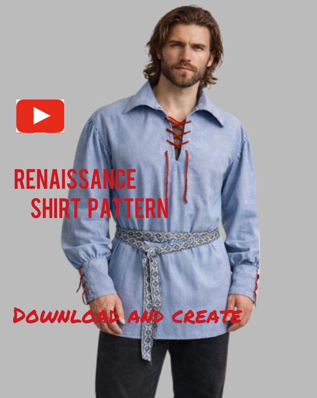 PDF Pattern for Men's Historical Shirt | Medieval, Pirate, Renaissance ...
