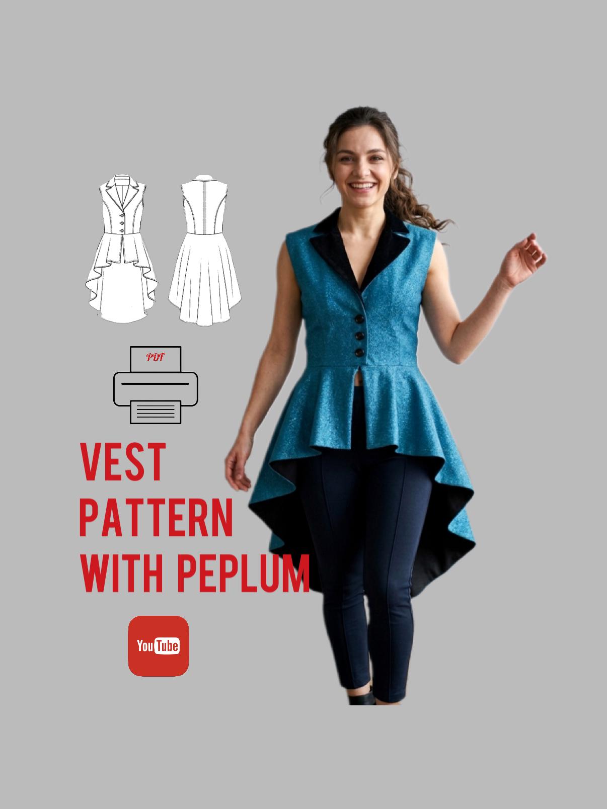 Tailcoat Vest Pattern With Asymmetrical Peplum (PDF) – Steampunk ...
