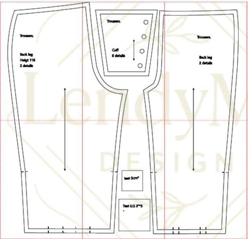 Naaipatroon middeleeuwse broek: Viking-piraatkabouterkostuum (pdf-patroon). Maat 104-146 (kindermaten). afbeelding 3