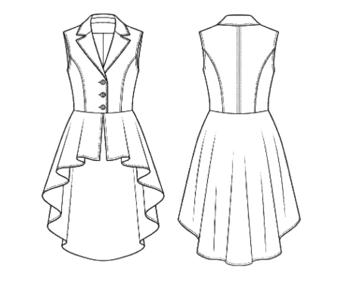Tailcoat Vest Pattern With Asymmetrical Peplum (PDF) – Steampunk ...