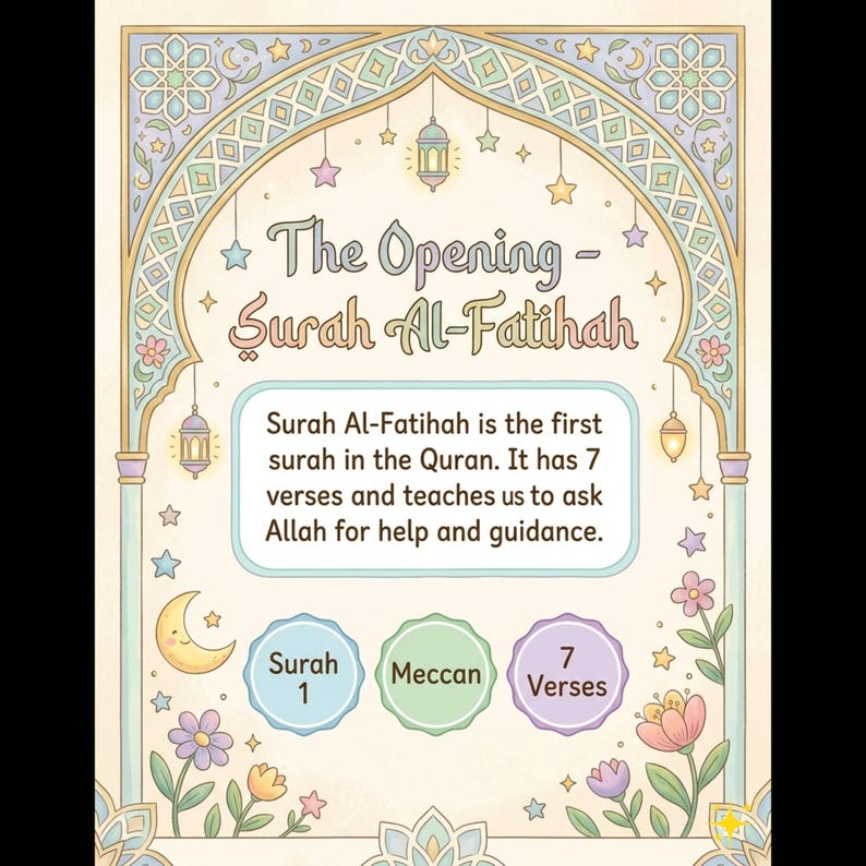 Surah Al-fatihah Workbook for Kids Printable Islamic Activity Book ...