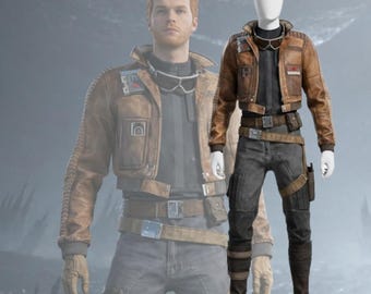 Cal Kestis Cosplay Costume | Star Wars Jedi Fallen Order Outfit | Jedi Survivor Leather Jacket