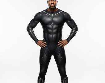 Black Panther Bodysuit Costume | Wakandan Hero Suit | Superhero Full Body Cosplay | Halloween Outfit