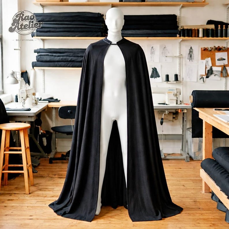 sci fi villain costume with long black cape