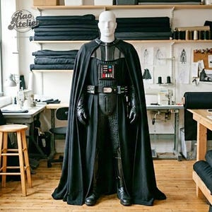 black sith lord outfit with cape and armor chest panel