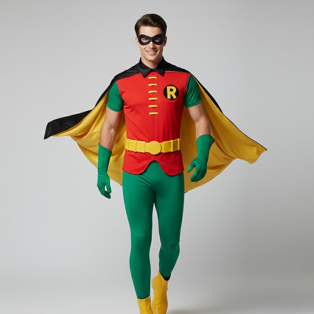Robin Inspired Superhero Costume | Comic Con Hero Suit With Cape - Etsy
