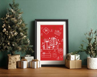 Christmas Print Set: Modern Holiday Gallery Wall Art (Digital Download)