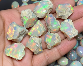 Natural Ethiopian Opal Rough Lot, Welo Fire, Jewelry Making
