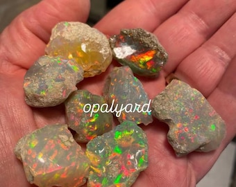 Lote de cristales en bruto de ópalo de fuego etíope para joyería (8-30 mm)
