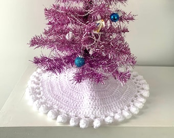 Mini White Christmas Tree Skirt