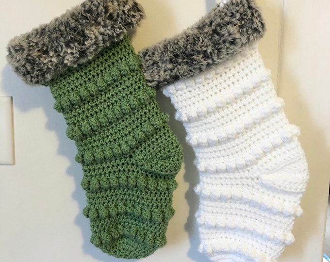 Featured listing image: Crocheted Christmas Stocking