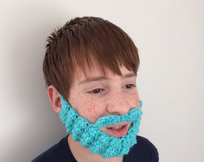 Turquoise Crocheted Bobble Beard