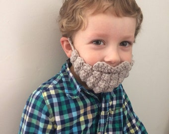 Grey Crocheted Toddler Beard
