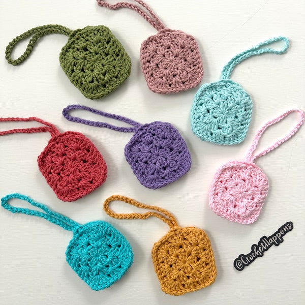 Ear Bud Holder, Crochet Ear Bud Case, Small Pouch, Custom Color