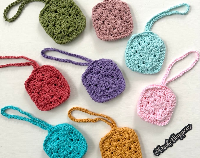 Ear Bud Holder, Crochet Ear Bud Case, Small Pouch, Custom Color