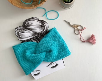 Double Layer Knit Ear Warmer, Winter Headband, Handmade Ear Warmer