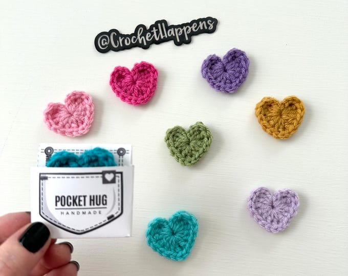 Pocket Hug, Crocheted Heart, Small Gift