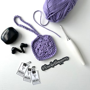 Earbud Holder, Crocheted Earbud Case, Small Pouch