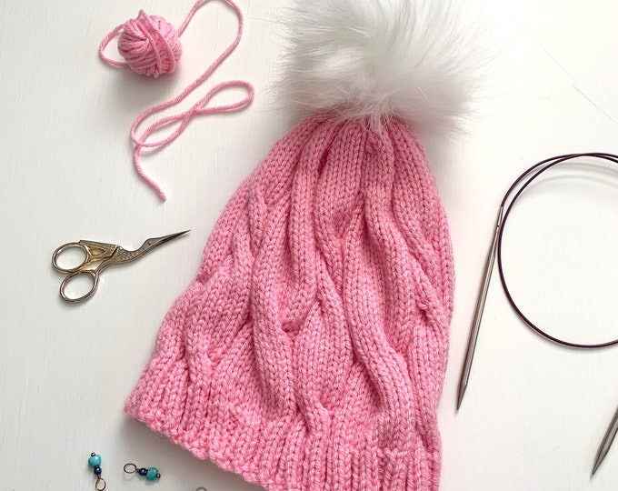 Hand Knit Cable Beanie