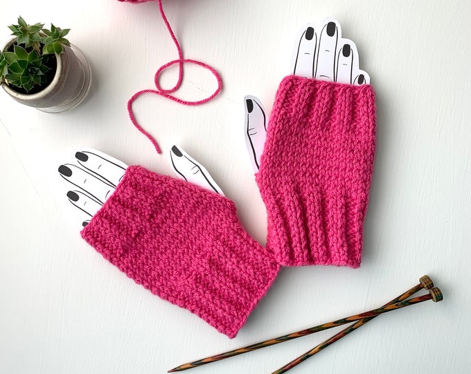 Custom Color Hand Knit Fingerless Gloves