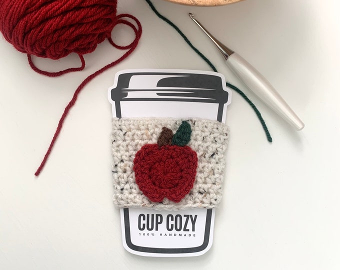Handmade Apple Cup Cozy - Keep Your Drink Warm and Stylish