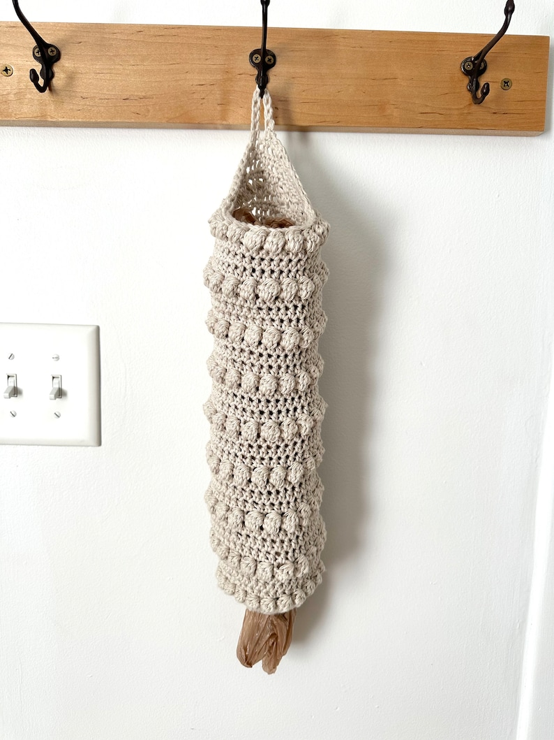 Plastic Bag Holder Crochet Bag Holder Kitchen Storage image 2