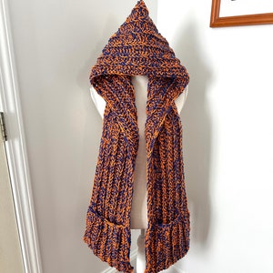 Hooded Pocket Scarf, Crocheted Scarf image 1