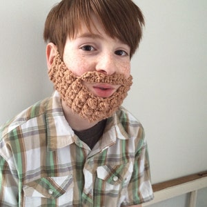 Crocheted Beard: Handmade Costume Beard, Toasted Almond Acrylic Yarn