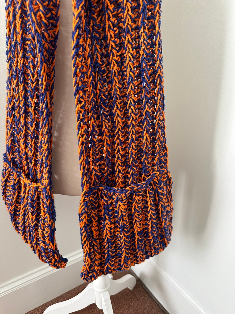 Hooded Pocket Scarf, Crocheted Scarf image 4