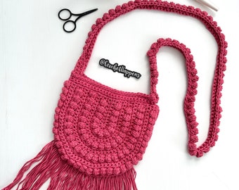 Junior Crocheted Boho Crossbody Bag, Teen Purse