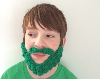Green Crocheted Beard