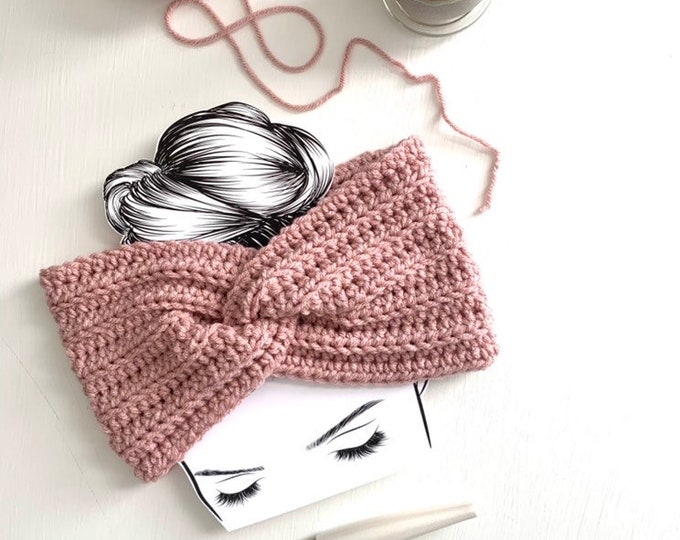 Hand Crocheted Ear Warmer, Winter Headband