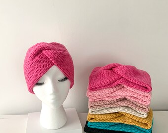 Custom Color Double Layer Knit Ear Warmer, Choose Your Color Winter Headband, Handmade Ear Warmer