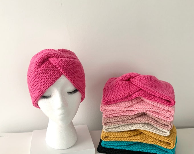 Custom Color Double Layer Knit Ear Warmer, Choose Your Color Winter Headband, Handmade Ear Warmer